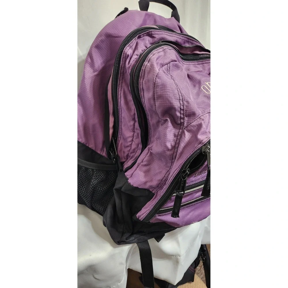 LL‎ Bean Super Deluxe Backpack Purple Embroidered EUC